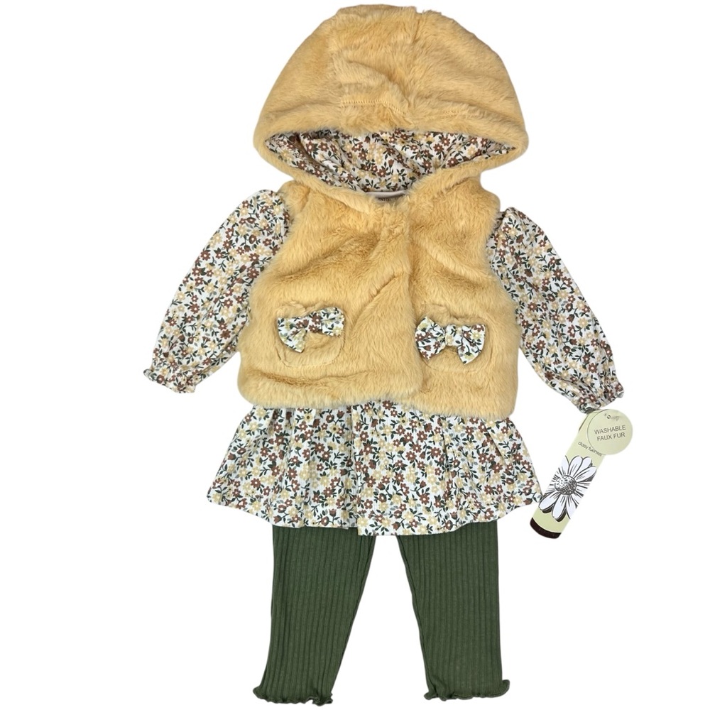 Daisy Fuentes Floral and Tan Kids Matching Set